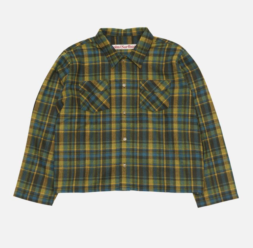 Stockholm Surfboard Club Flannel Overshirt Mustard Check