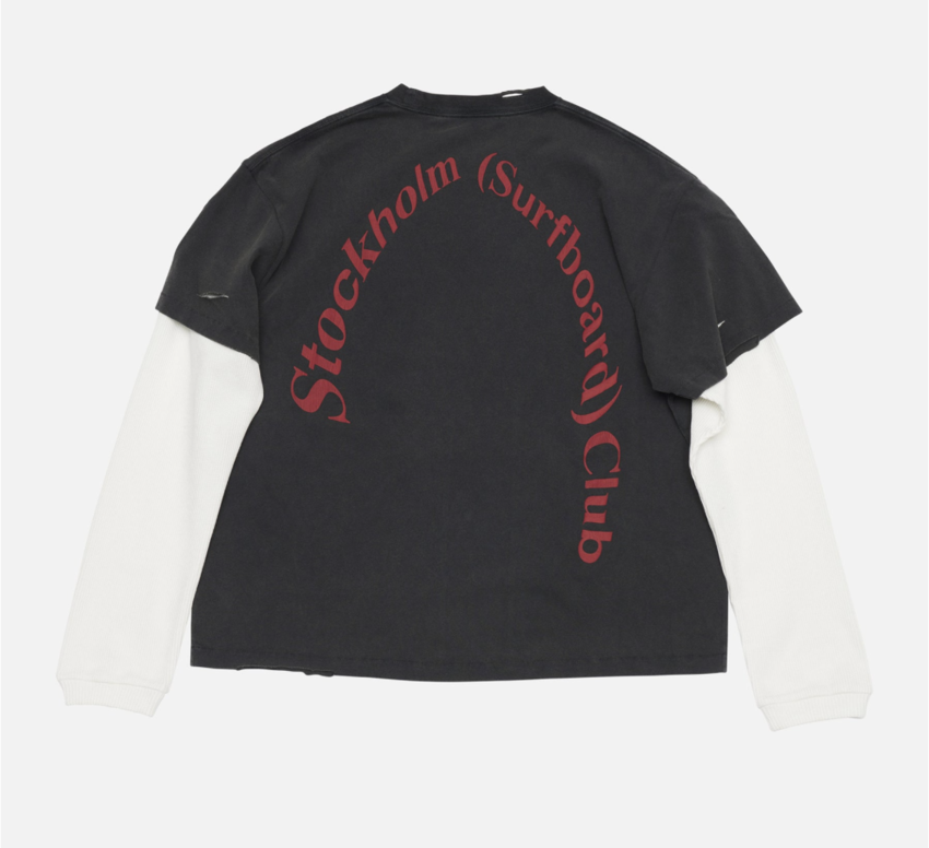 Stockholm Surfboard Club Back Logo Layered T-Shirt Black