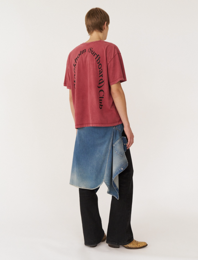 Stockholm Surfboard Club Back Logo T-Shirt Cherry