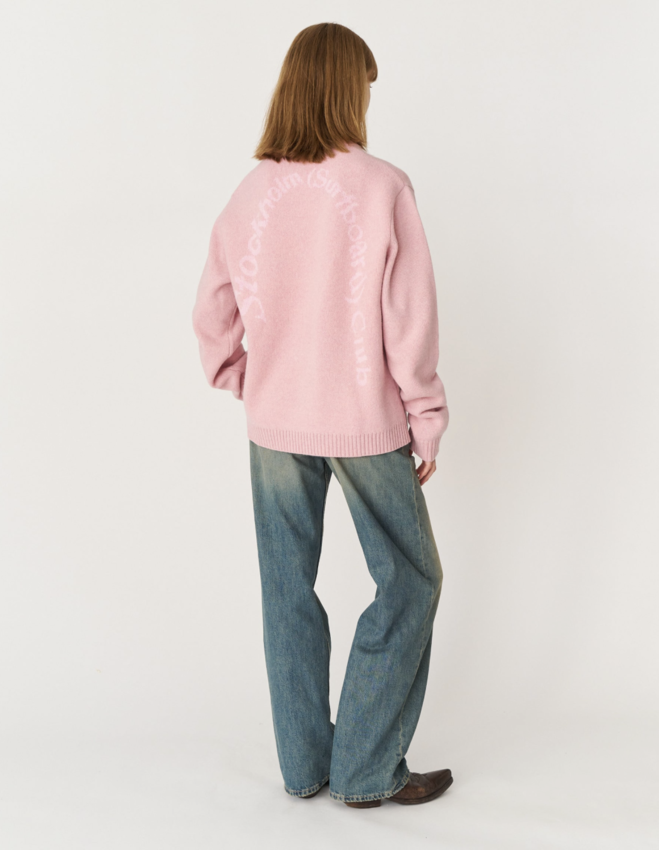 Stockholm Surfboard Club Knitted Logo Sweater Pink
