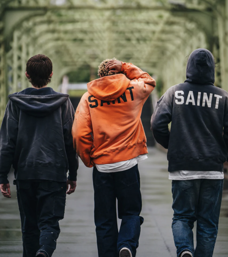 SAINT MXXXXXX SAINT Mxxxxxx × BerBerJin Double Face Hoodie Saint Orange