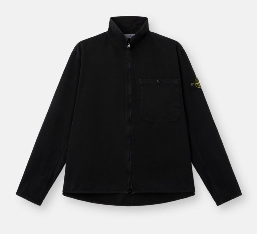 Stone Island 1200014 Organic Panama Cotton 'Old' Effect Black