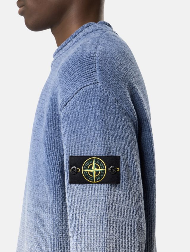Stone Island 5100003 Cotton Chenille Degradé Print Avio Blue