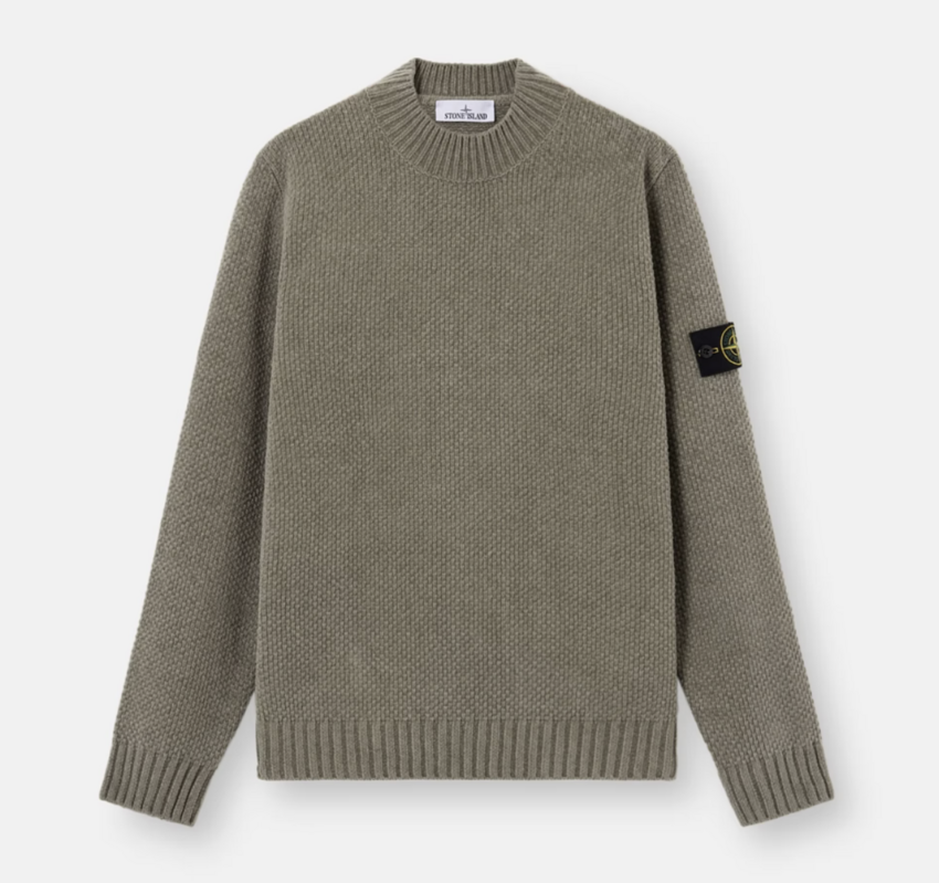 Stone Island 5100005 Moss Stitch Cotton Chenille Sage Green