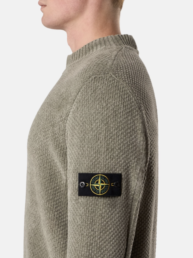 Stone Island 5100005 Moss Stitch Cotton Chenille Sage Green