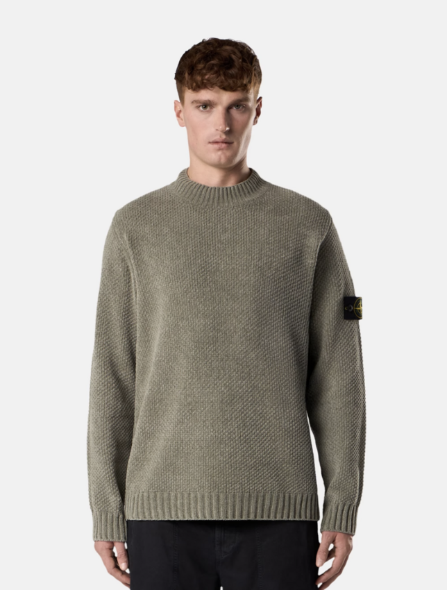 Stone Island 5100005 Moss Stitch Cotton Chenille Sage Green