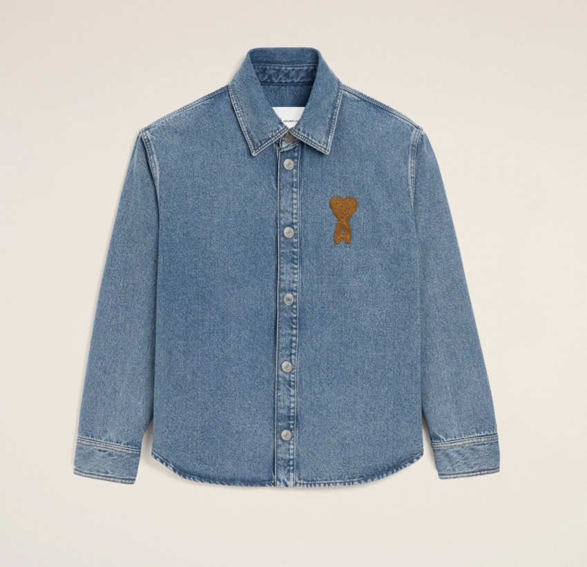 AMI Paris Ami De Coeur Overshirt Used Blue