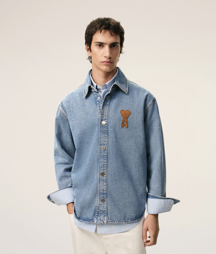 AMI Paris Ami De Coeur Overshirt Used Blue