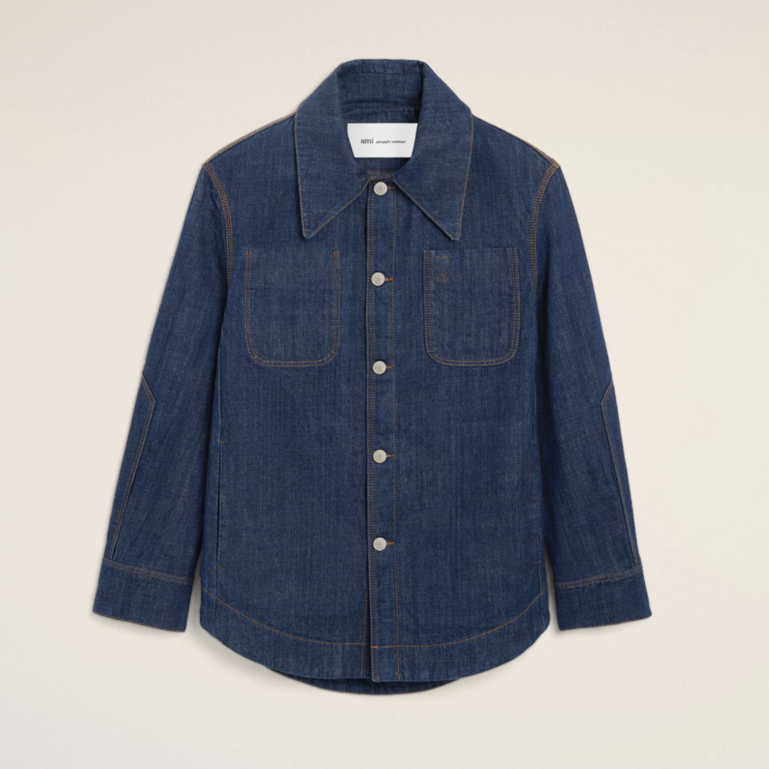 AMI Paris Ami De Coeur Worker Overshirt Indigo