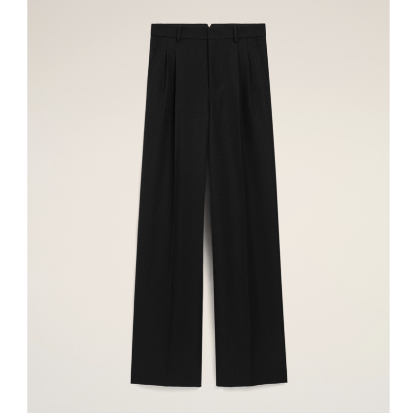 AMI Paris Wool Straight Trousers Black