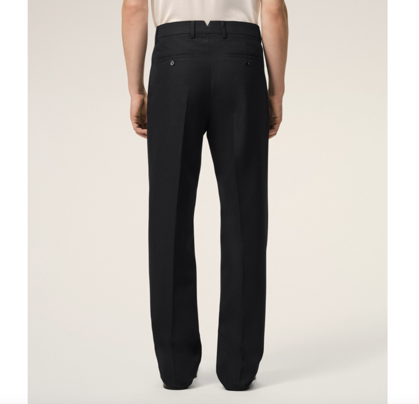 AMI Paris Wool Straight Trousers Black