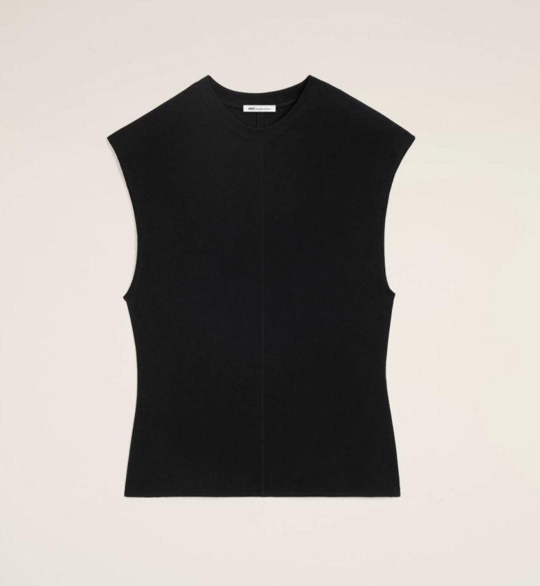 AMI Paris Ami Tall Sleeveless Fitted Top Black