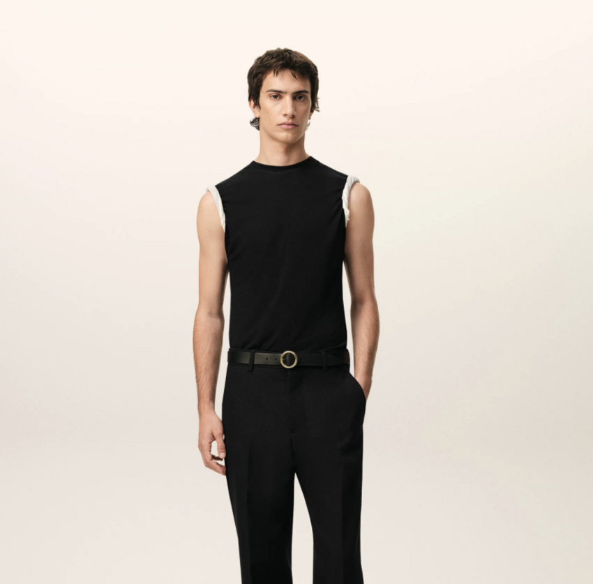 AMI Paris Ami Tall Sleeveless Fitted Top Black