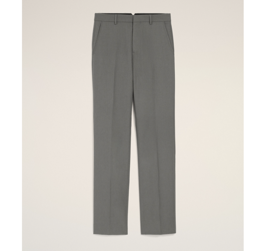 AMI Paris Wool Straight Trousers Carbon