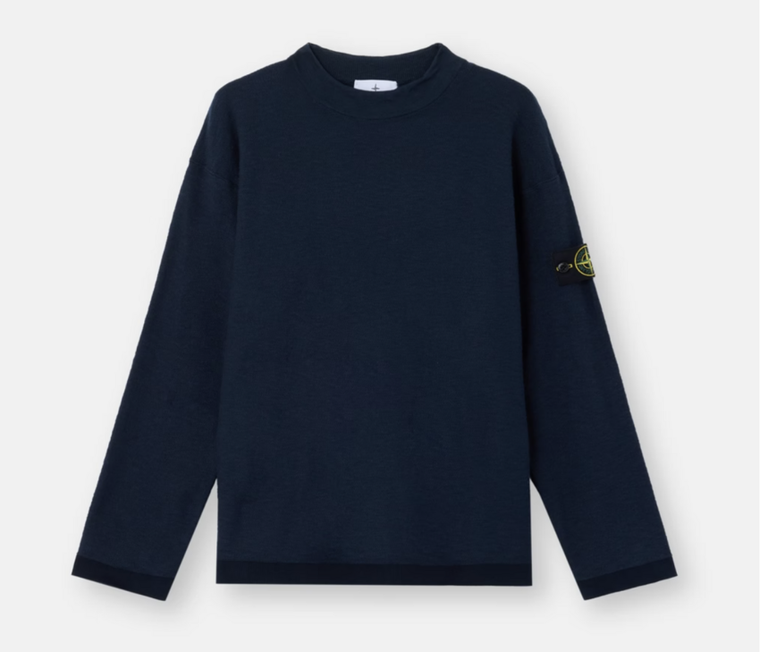 Stone Island 5100044 Plush Stitch Organic Cotton Nylon Navy Blue