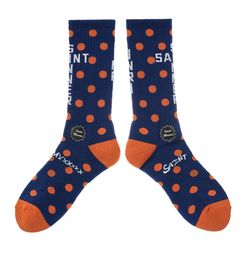 SAINT MXXXXXX Polka Socks Blue Orange