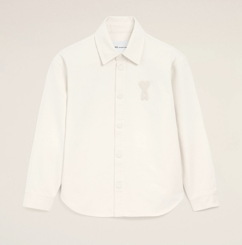AMI Paris Ami De Coeur Overshirt White Cream