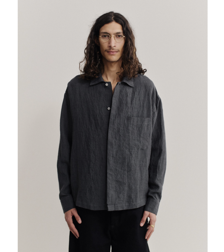 A Kind of Guise Rumba Shirt Coal Linen