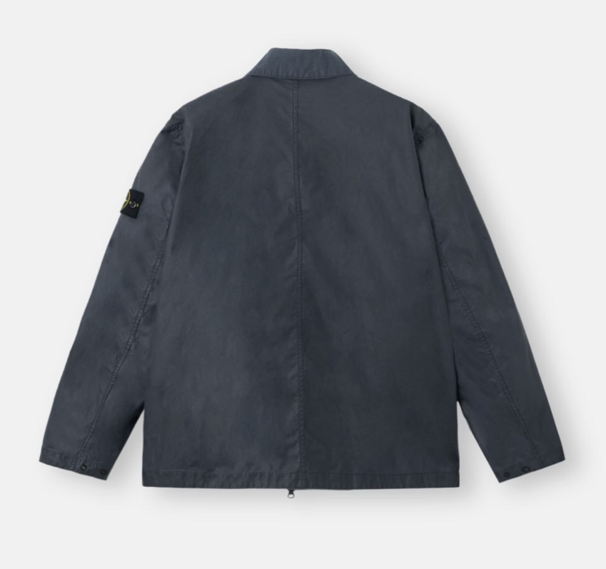 Stone Island 4100054 Waxed Pigment Cotton Tela Navy Blue