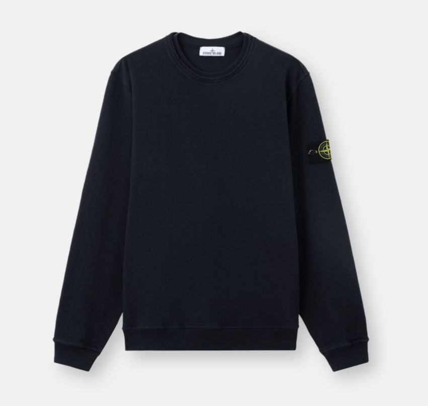 Stone Island 6100034 Malfilé Fleece 'Old' Effect Navy Blue
