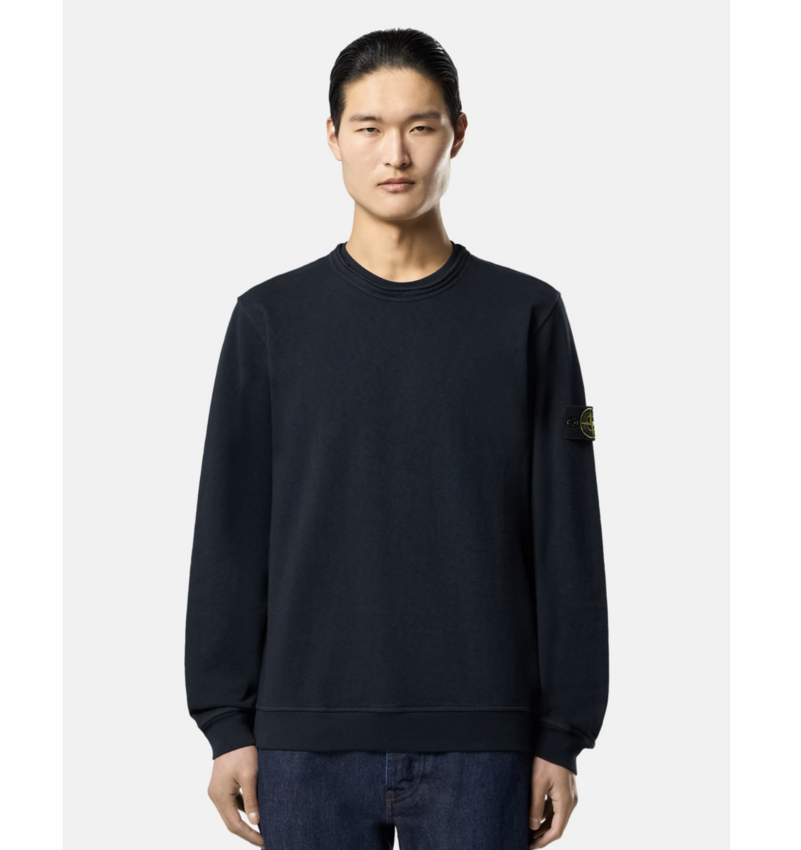 Stone Island 6100034 Malfilé Fleece 'Old' Effect Navy Blue