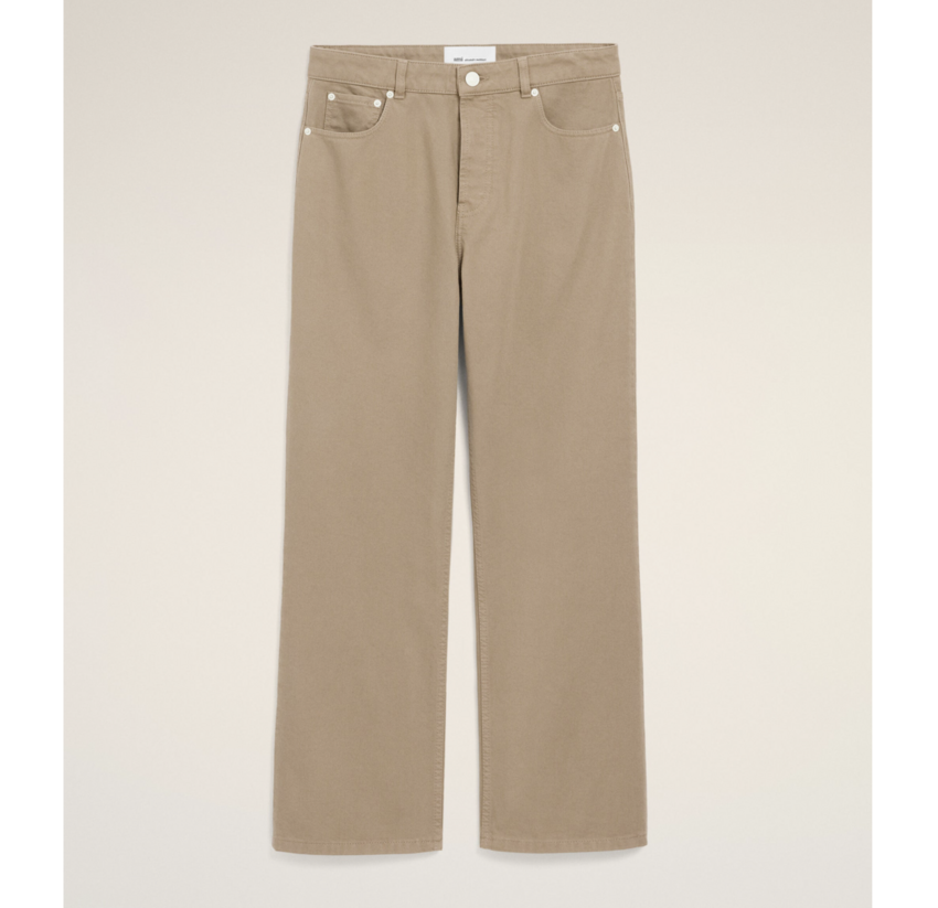 AMI Paris Large Fit Jeans Taupe Beige