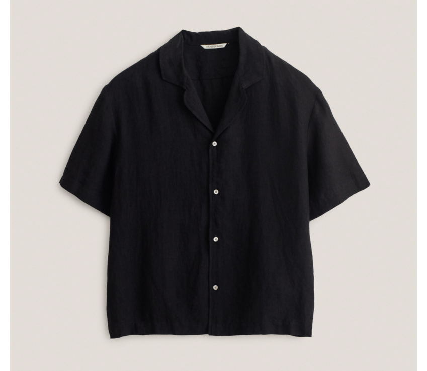A Kind of Guise Samata Shirt Obsidian Linen