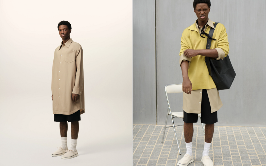 AMI Paris AMI Long Sleeve Dress Shirt Beige