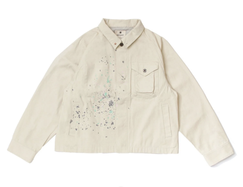 Snow Peak Sulfur Dyed Fade Painted Coverall Ecru