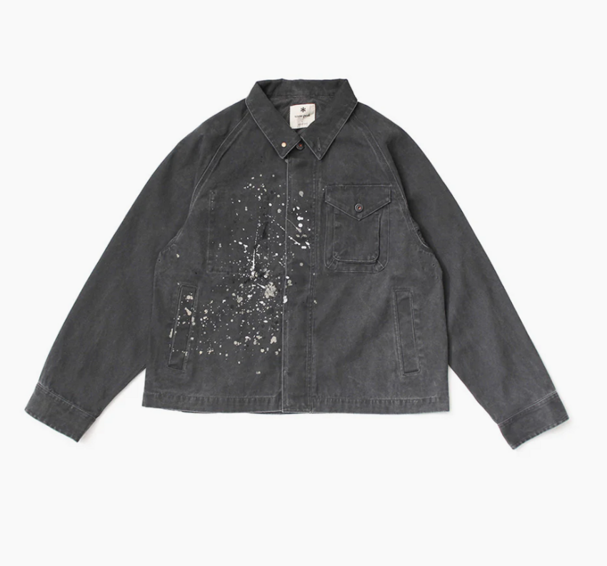 Snow Peak Sulfur Dyed Fade Painted Coverall Charcoal