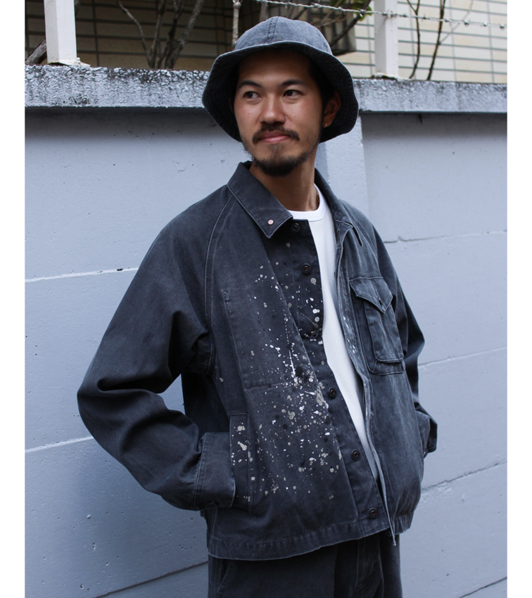 Snow Peak Sulfur Dyed Fade Painted Coverall Charcoal