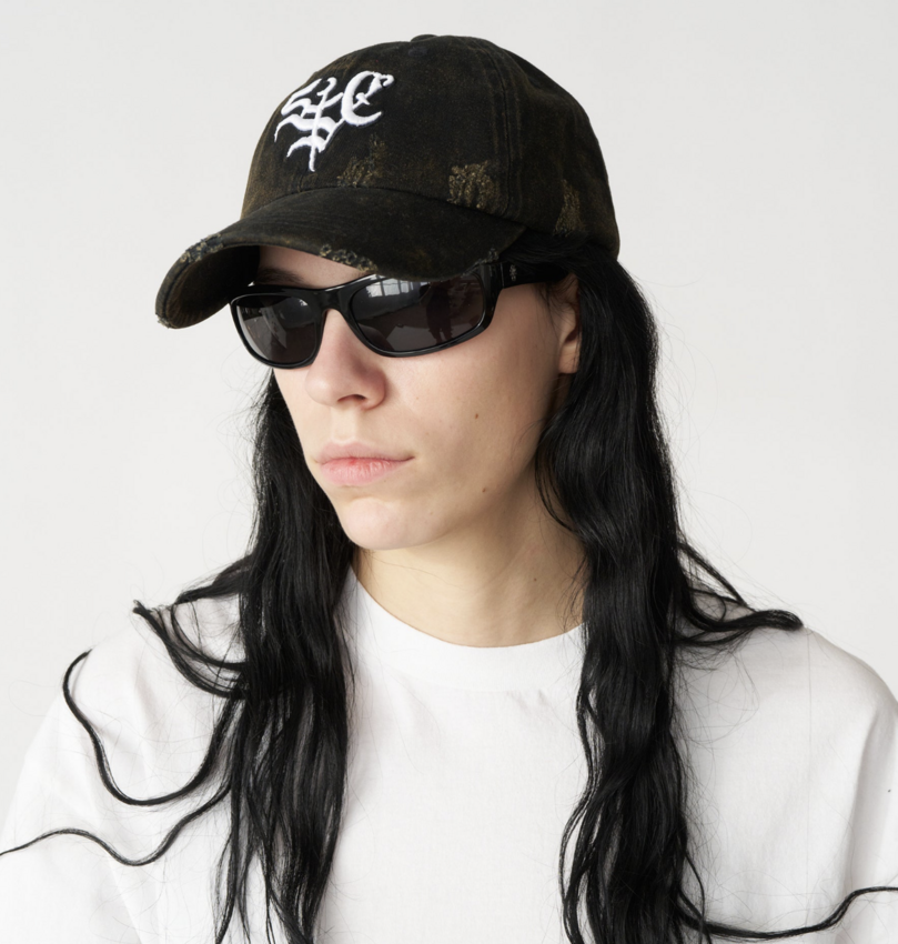 Stockholm Surfboard Club Crest Logo Cap Washed Black