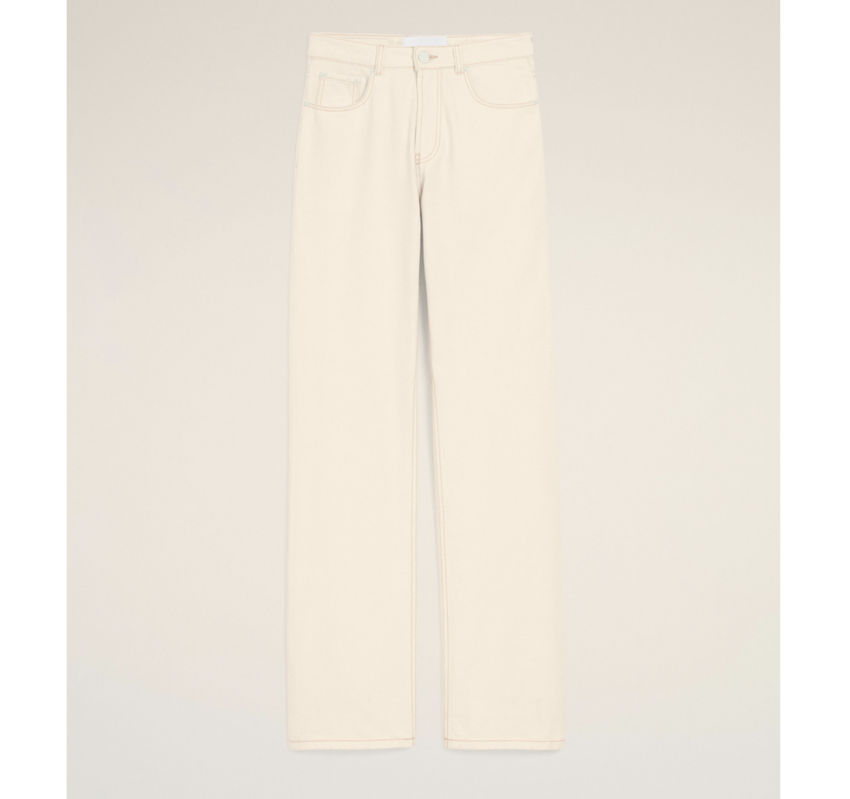AMI Paris Large Fit Jeans White Cream