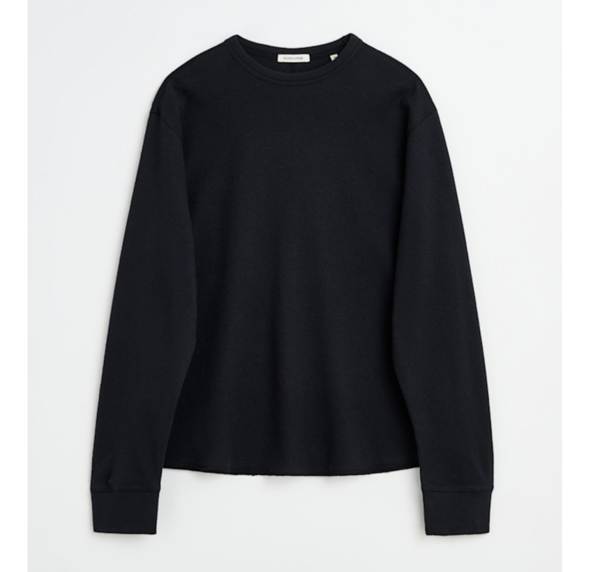 Sunflower Wool Waffle Tee LS Black