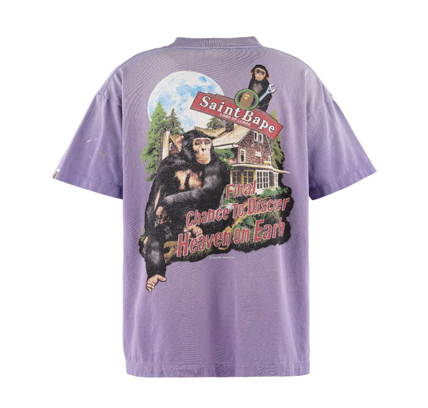 SAINT MXXXXXX SS Tee Bape House Purple
