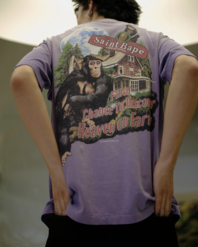 SAINT MXXXXXX SS Tee Bape House Purple