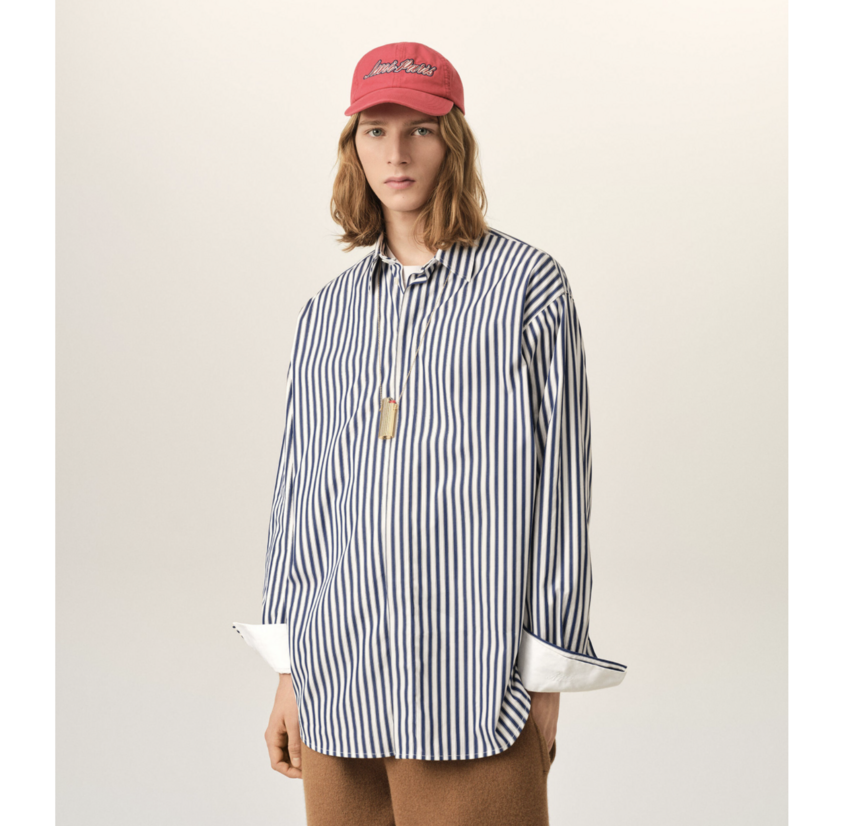 AMI Paris AMI Ruby Large Striped Shirt Blue White
