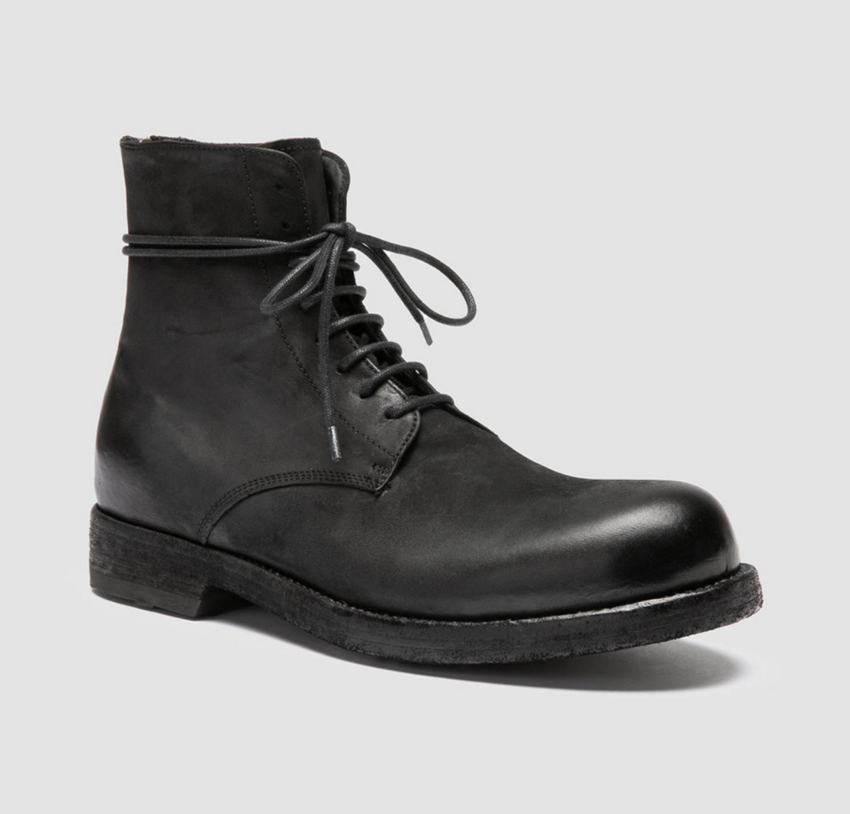 Officine Creative Bulla DD 112 Leather Lace-Up Boots Black