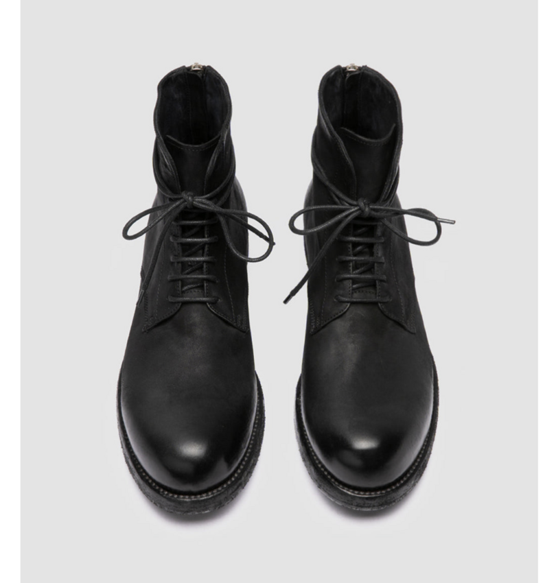 Officine Creative Bulla DD 112 Leather Lace-Up Boots Black