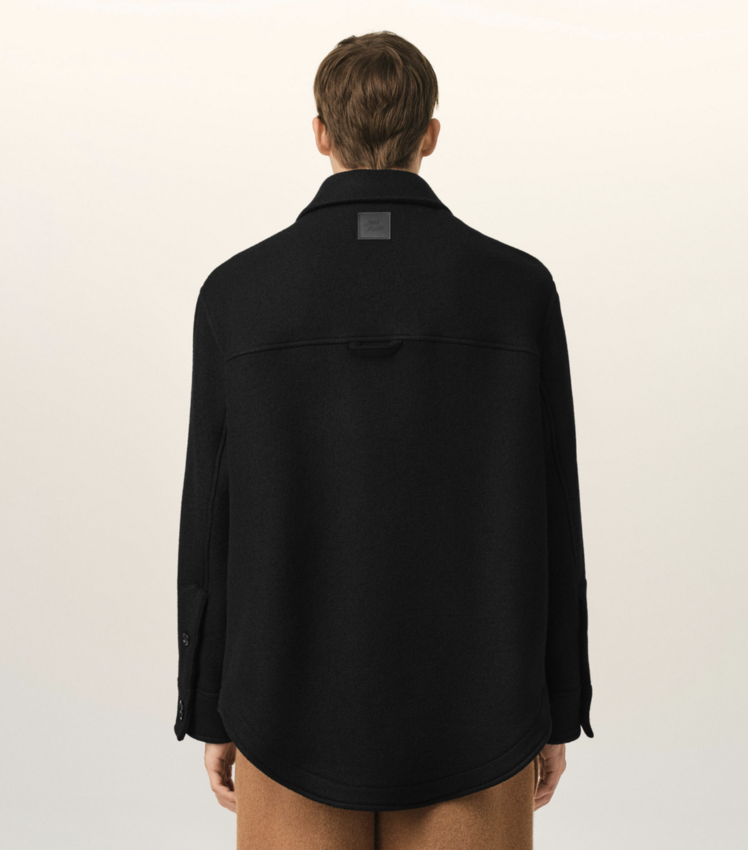 AMI Paris Buttoned Jacket Boiled Wool Black