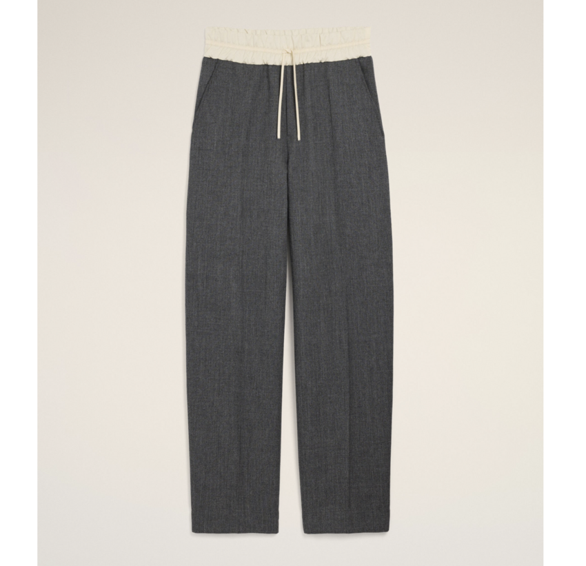 AMI Paris Elasticated Trousers Wool Carbon Grey