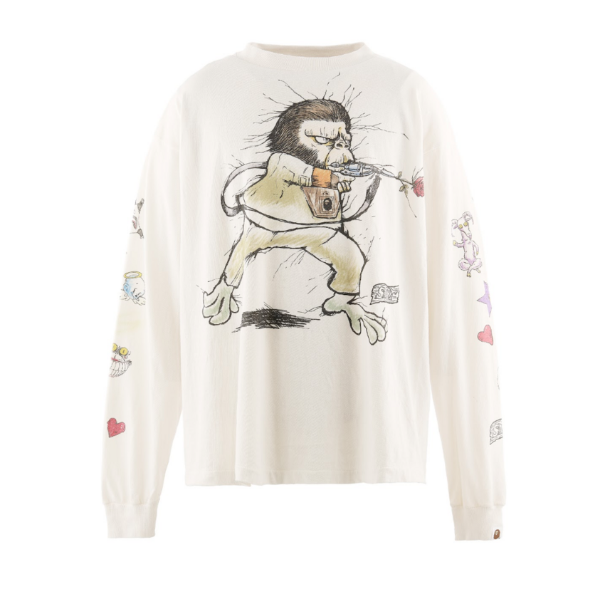 SAINT MXXXXXX LS Tee Bape Running White