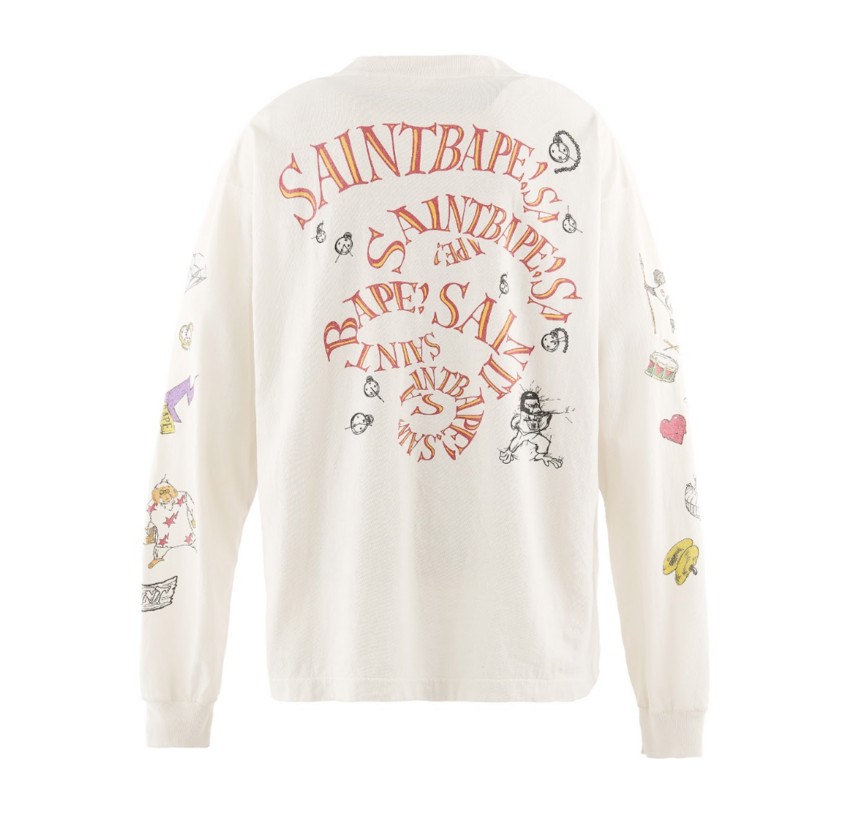 SAINT MXXXXXX LS Tee Bape Running White