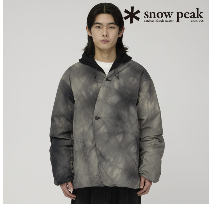 Snow Peak Shibori Dyeing Down Jacket Charcoal