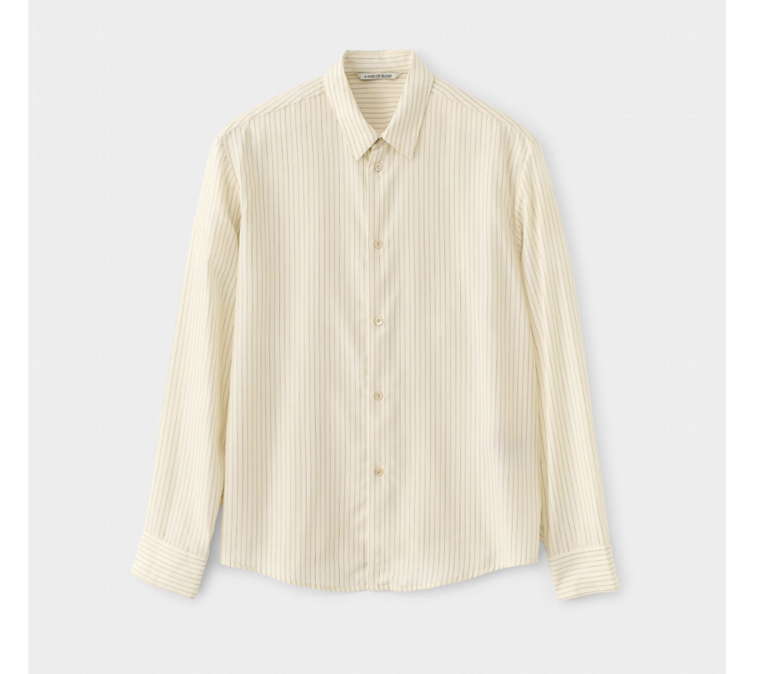 A Kind of Guise Fulvio Shirt Cream Black Pinstripe