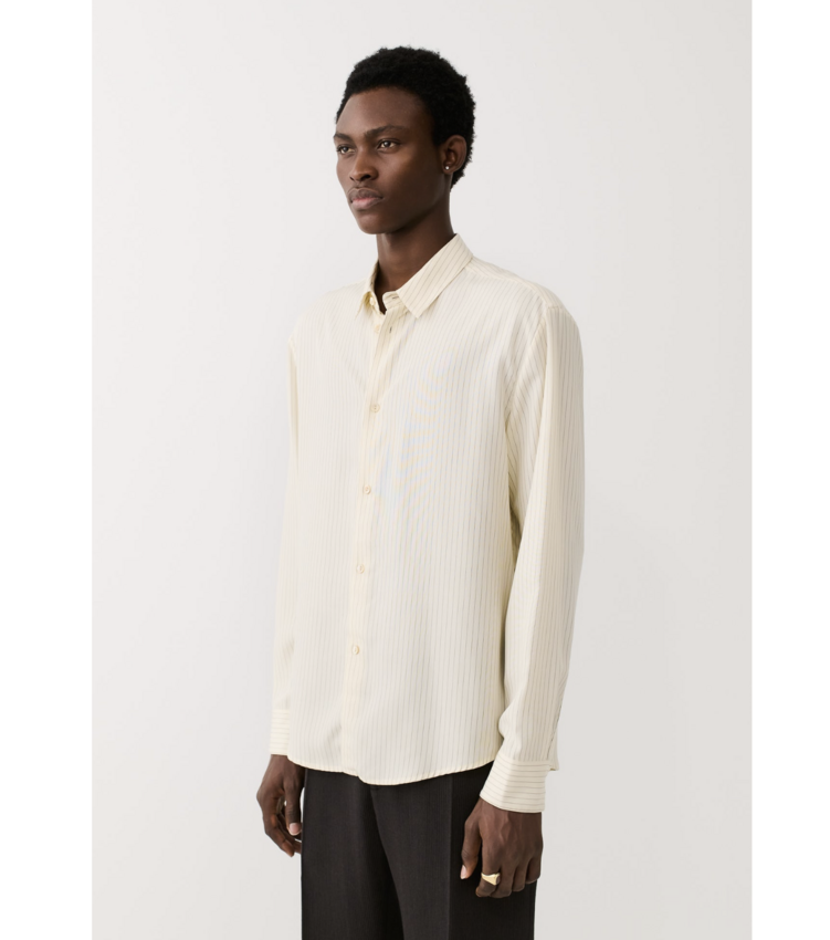 A Kind of Guise Fulvio Shirt Cream Black Pinstripe