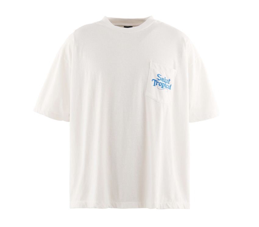 SAINT MXXXXXX SS Tee Cafe Tropical Pocket White