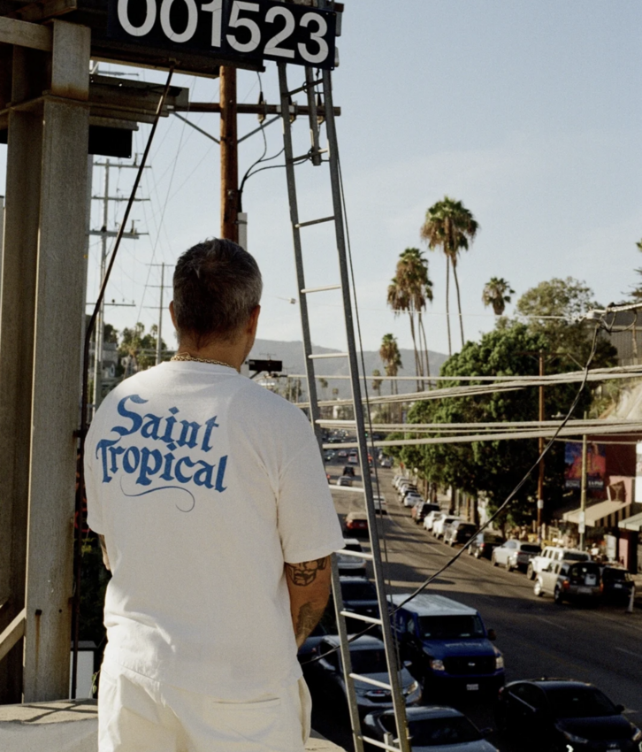 SAINT MXXXXXX SS Tee Cafe Tropical Pocket White