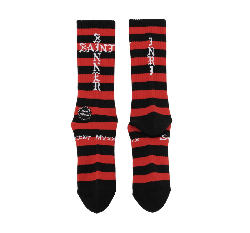 SAINT MXXXXXX Border Socks Black/Red