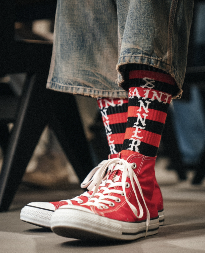 SAINT MXXXXXX Border Socks Black/Red